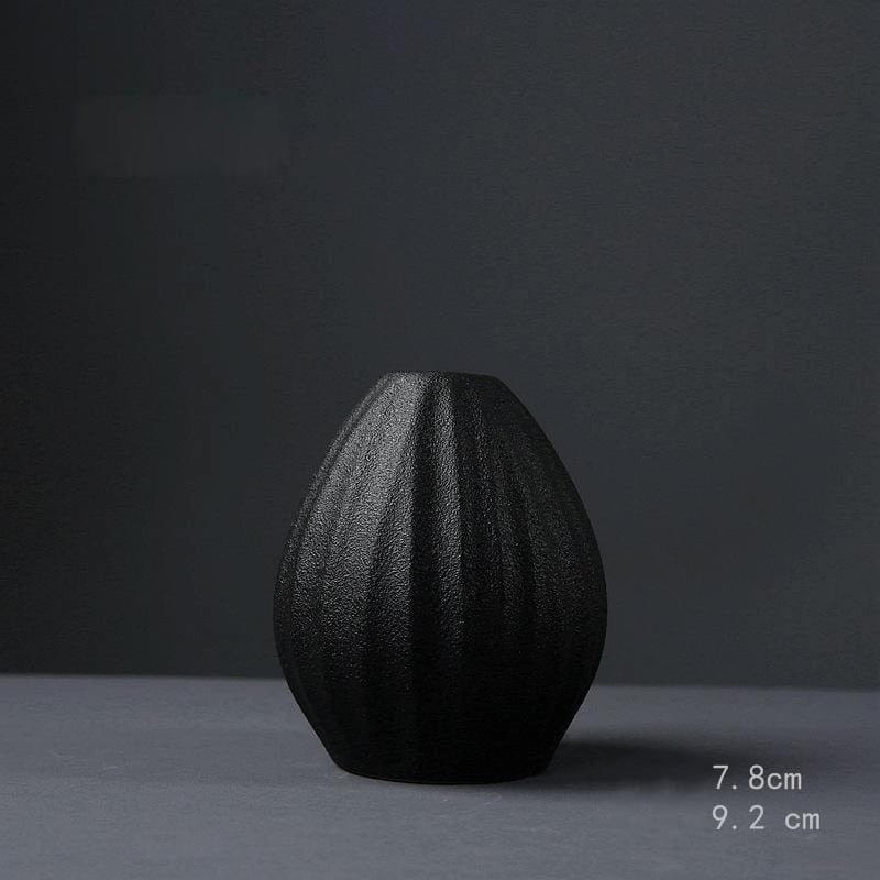 matte Black Ceramic Vase