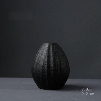 matte Black Ceramic Vase