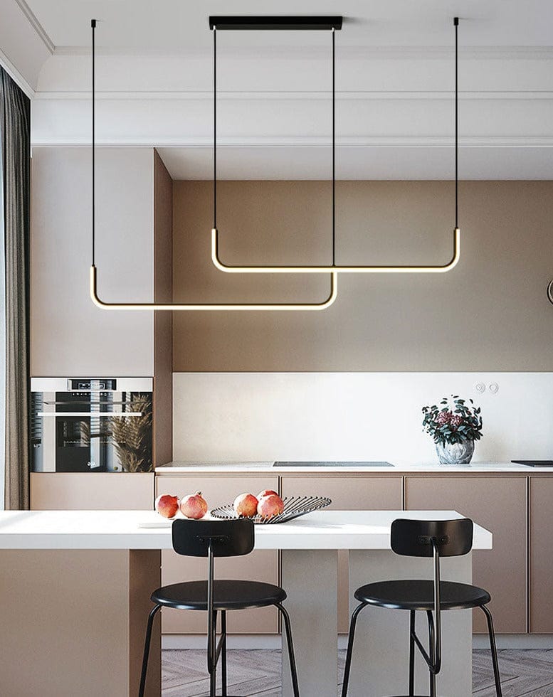Modern Black Linear Chandelier