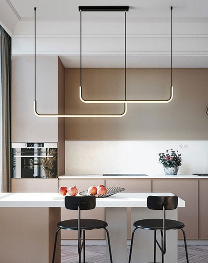 Modern Black Linear Chandelier