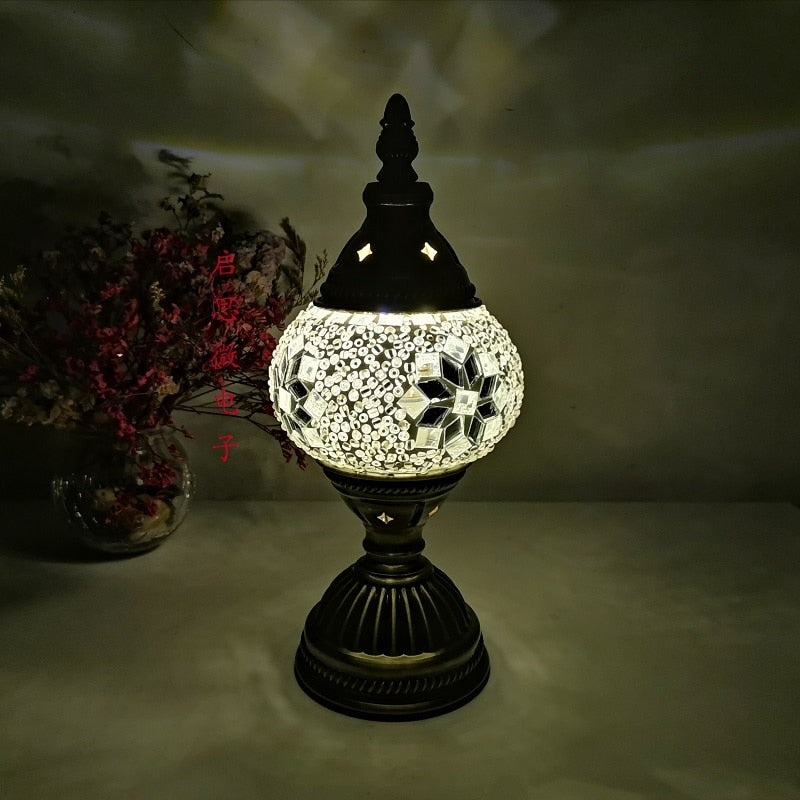 glass stone table lamp