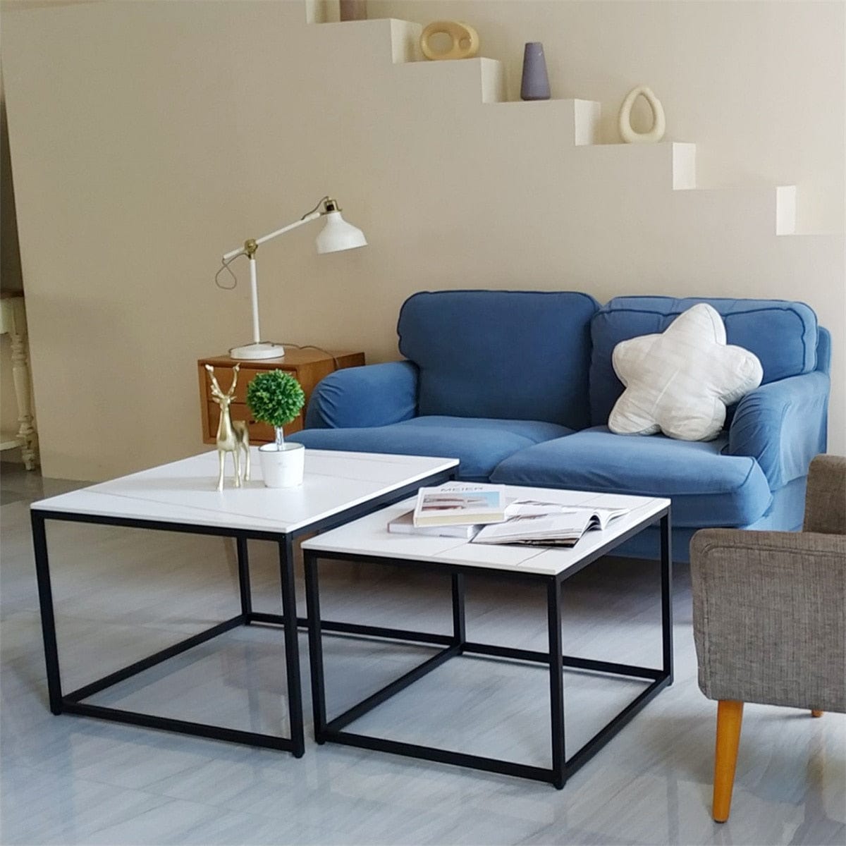 white marble coffee table set