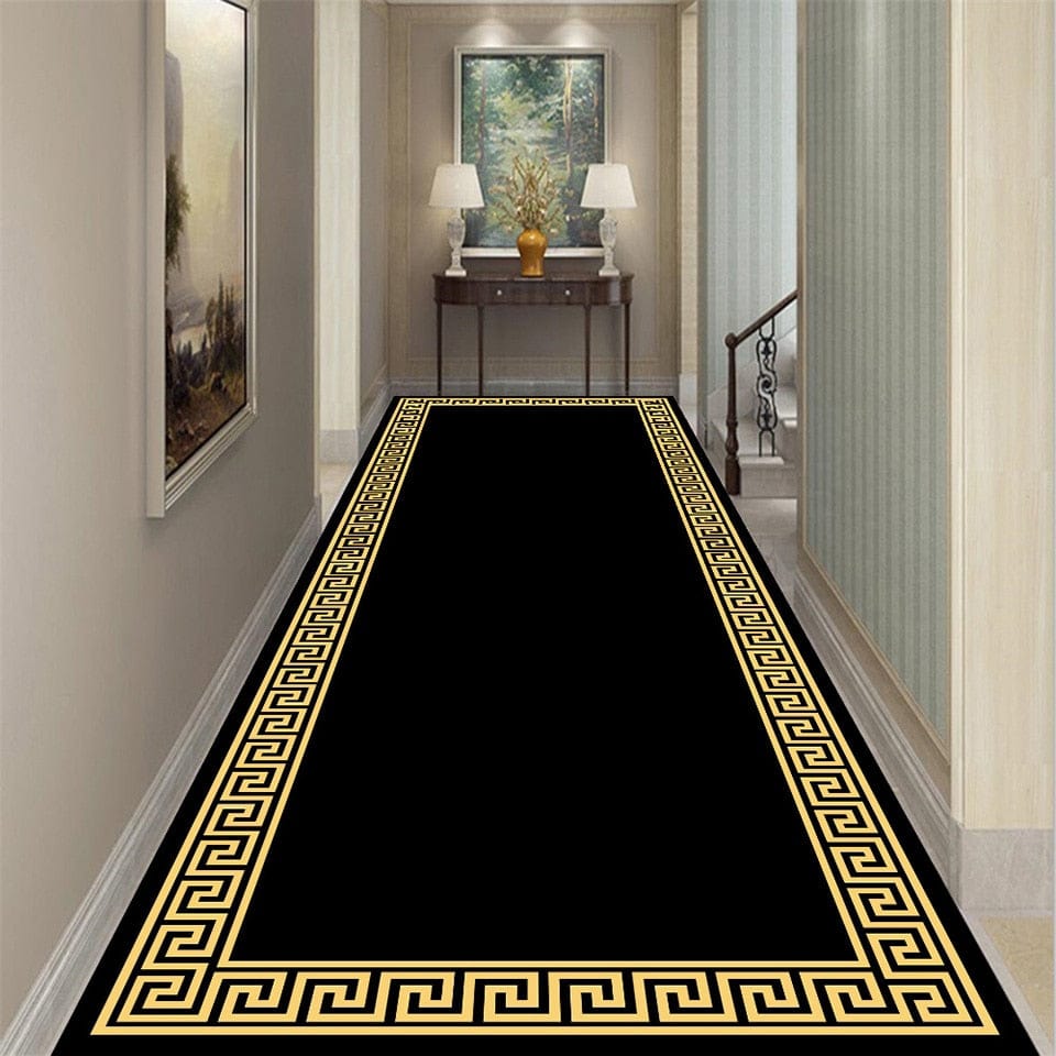 Yellow Black Runner Rug