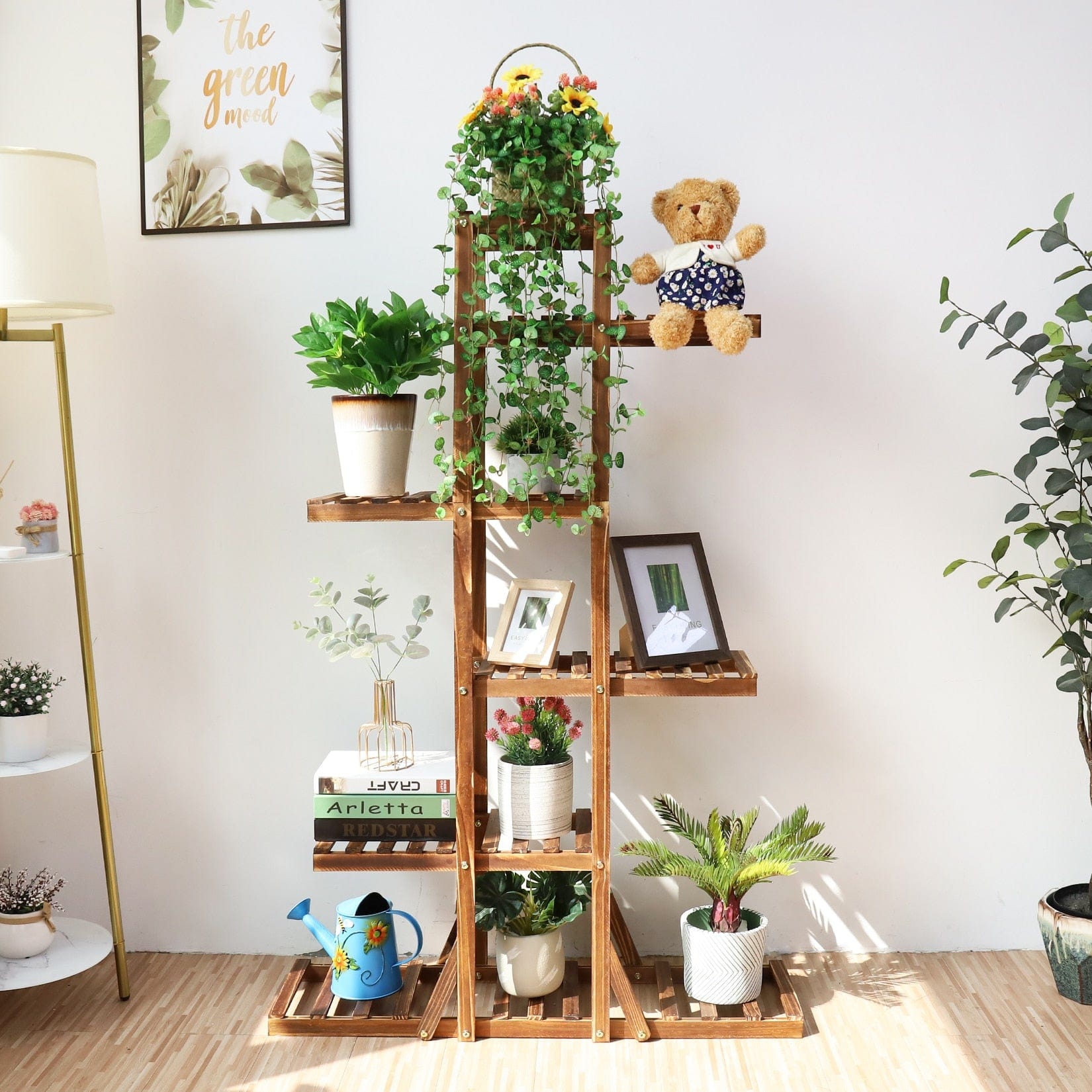 6 Tier tall Wooden Plant Stand