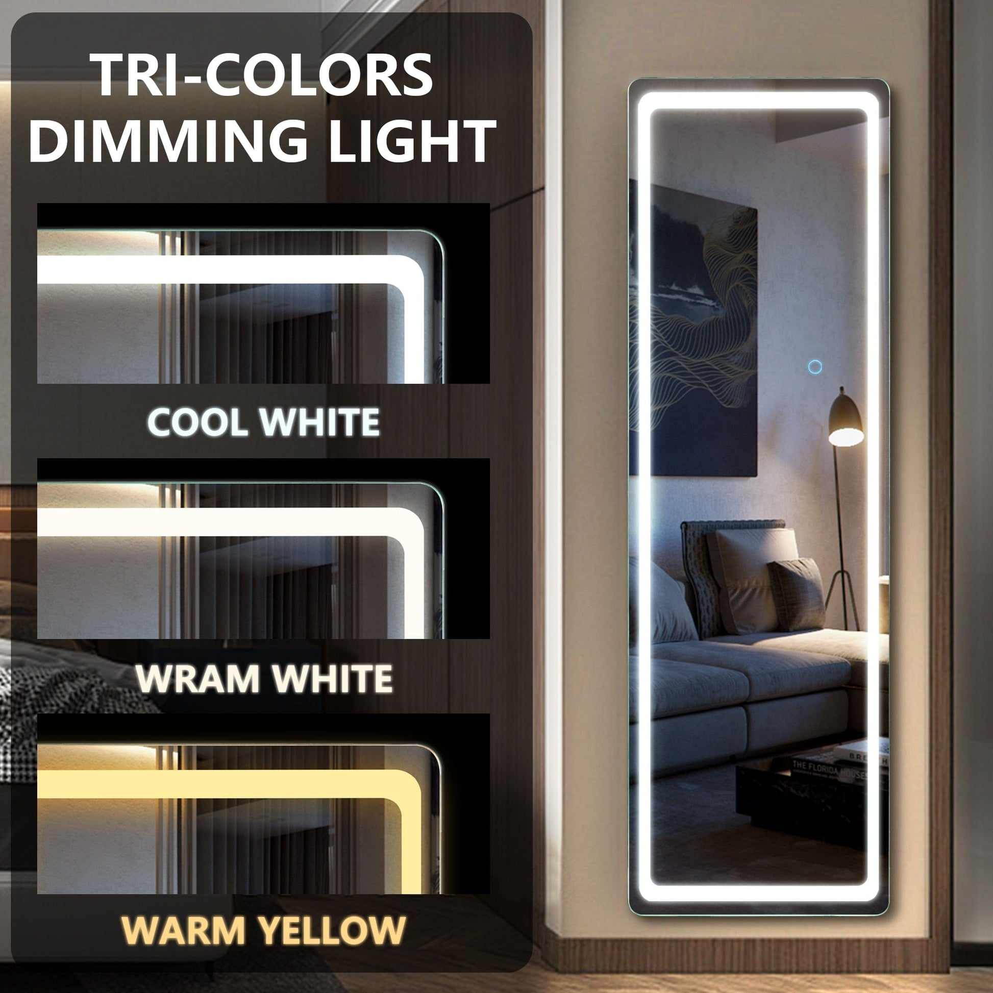 warm cool light led mirror