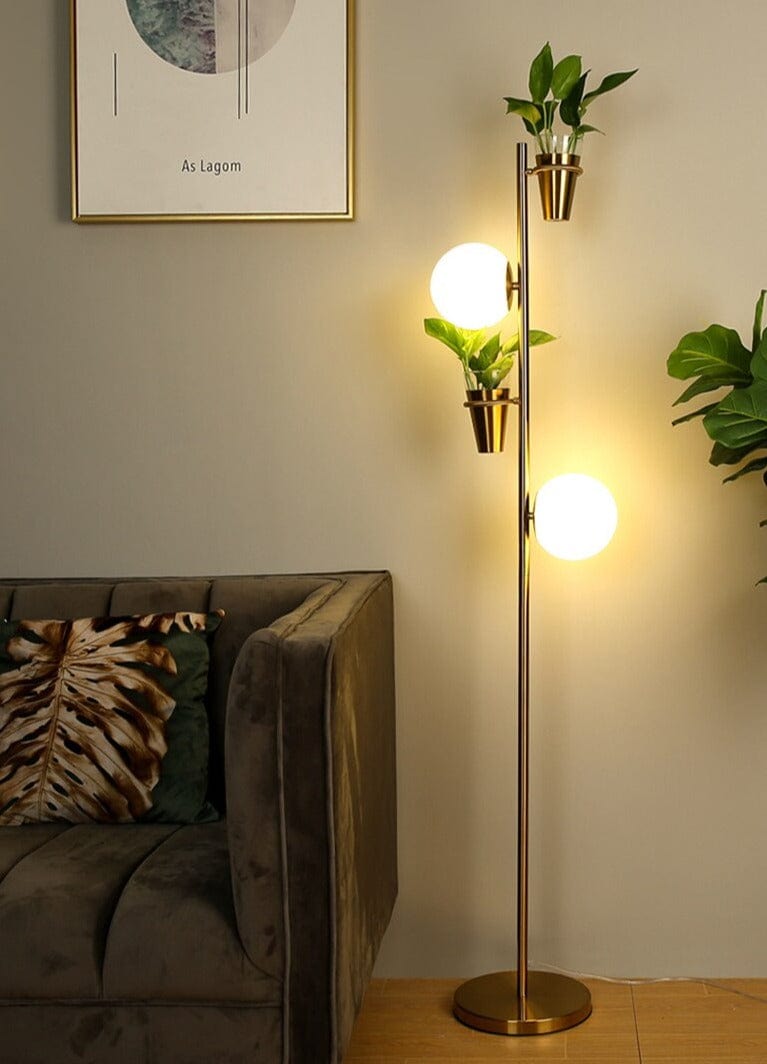 Glass Shade Floor Lamp golden