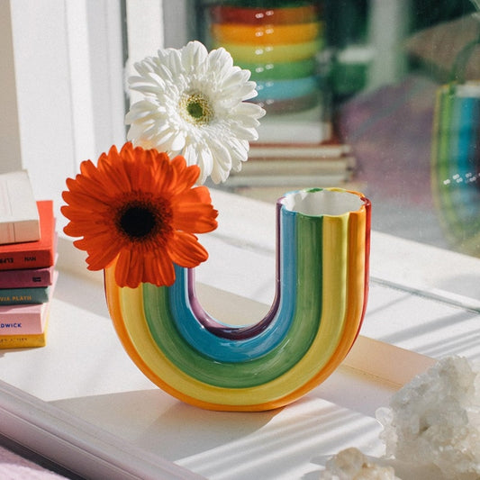 U Shaped Rainbow Vase