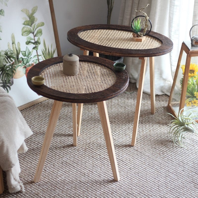 Round Rattan Coffee Table