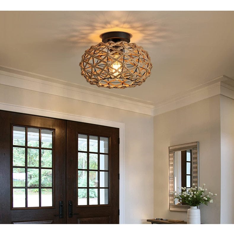 rattan ceiling light