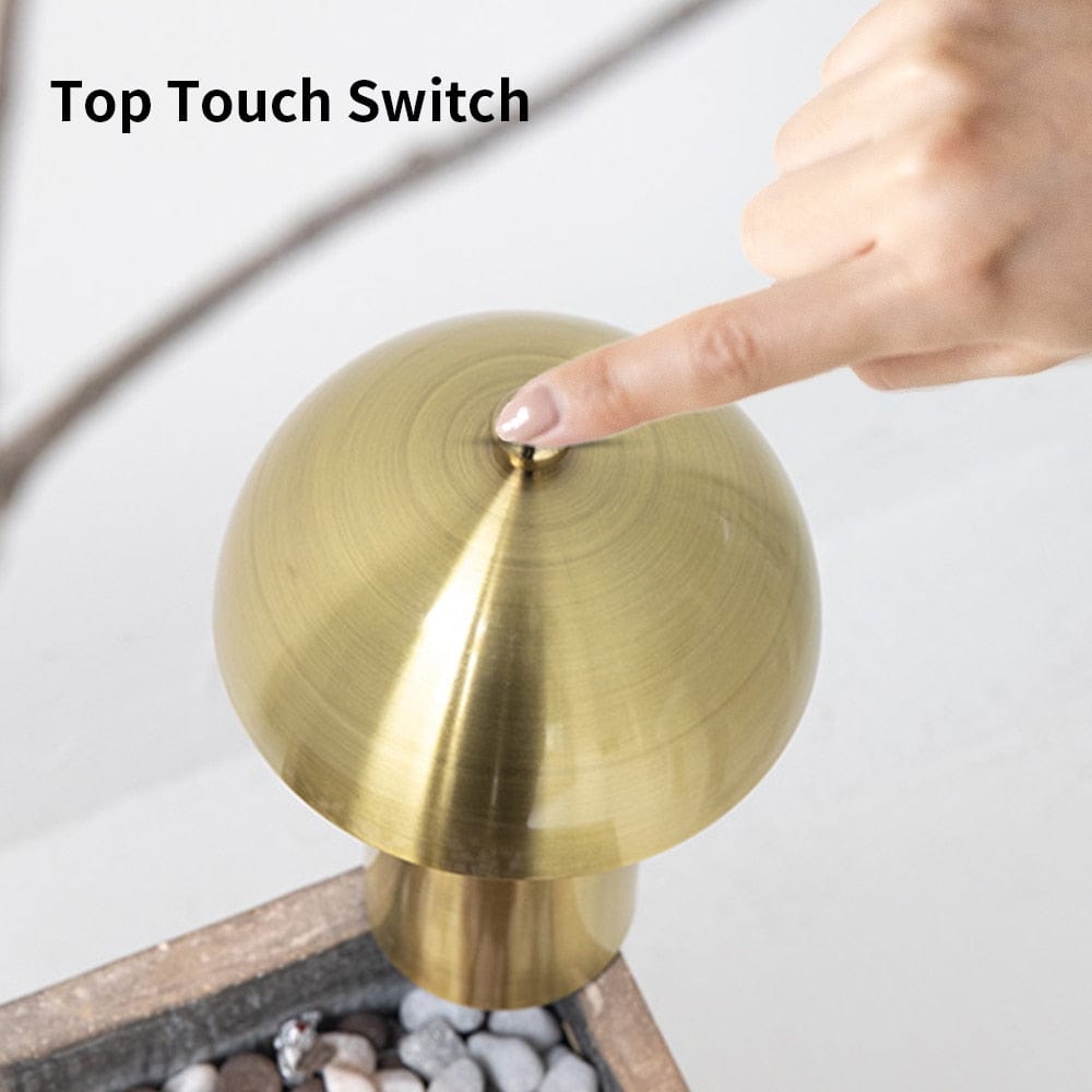 lamp with a button on top