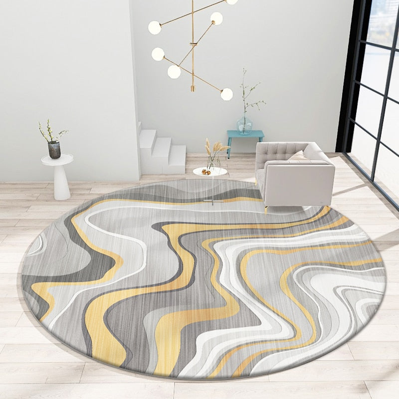 multi color round rug