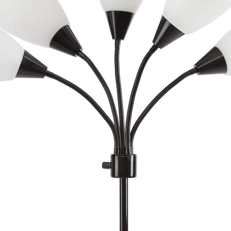 black multi head floor lamp