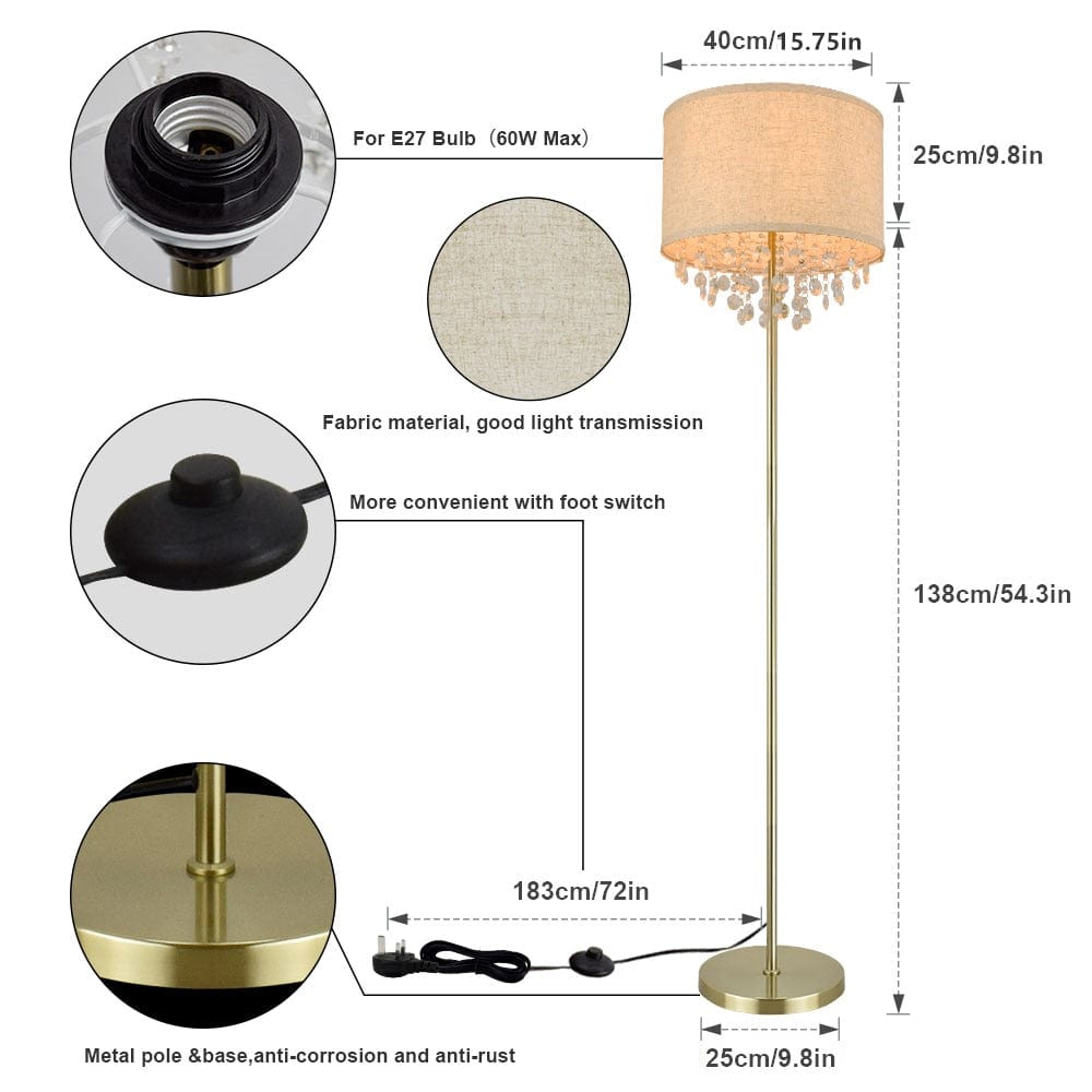 floor lamp size and details