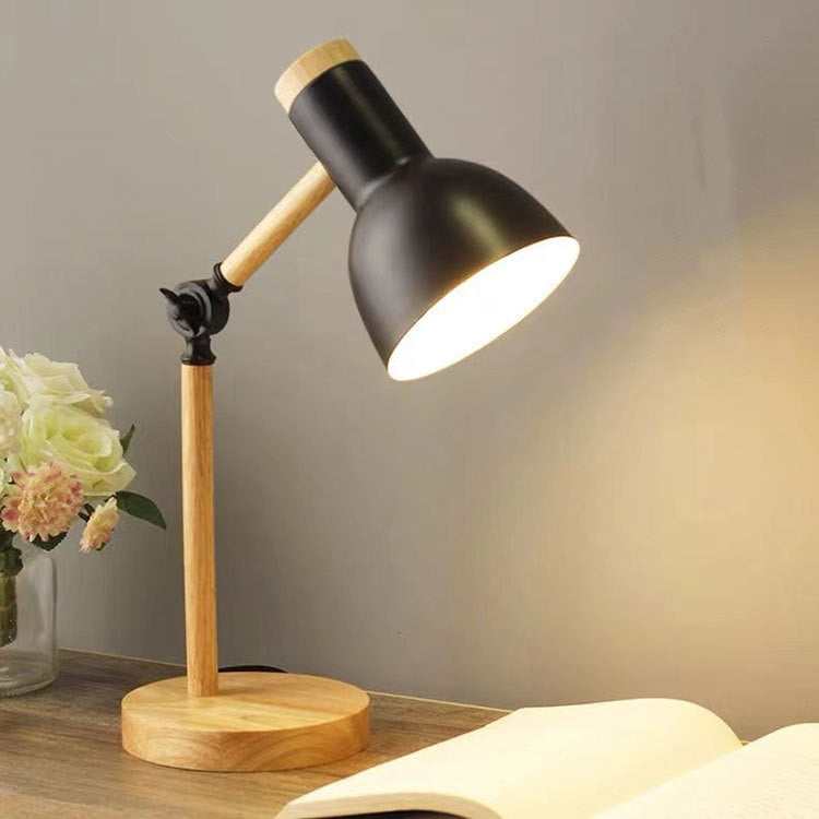 Black and wood accent Lamp