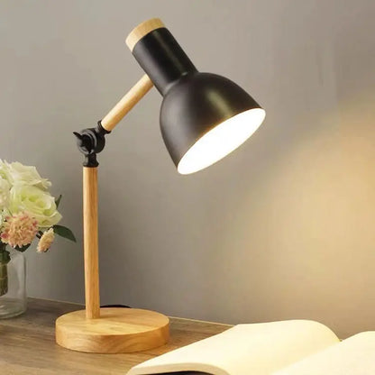Black and wood accent Lamp