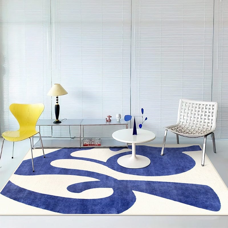 Abstract Blue Runner Rug