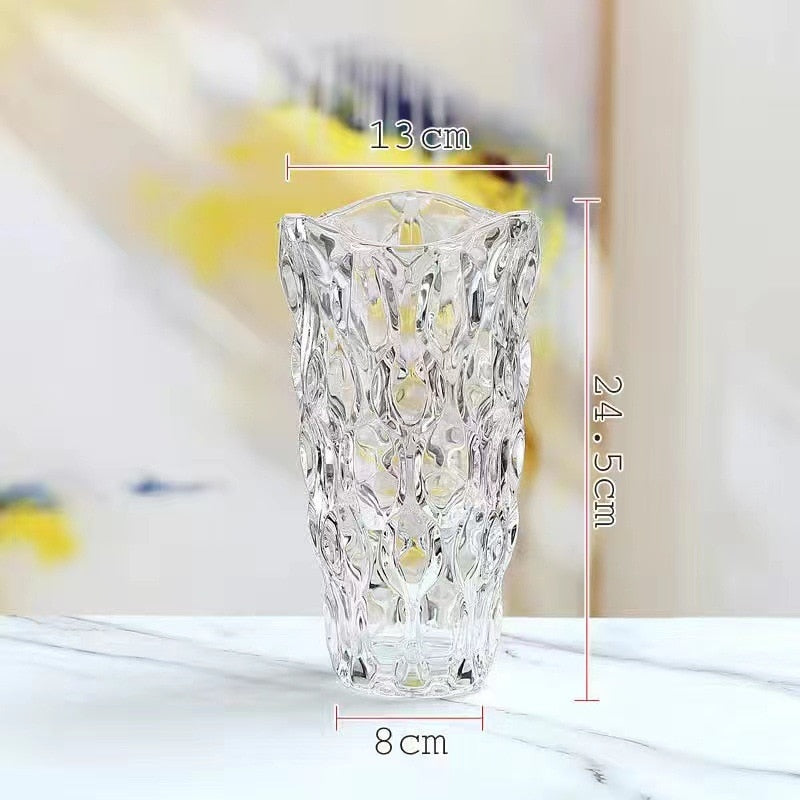 size of clear glass vase
