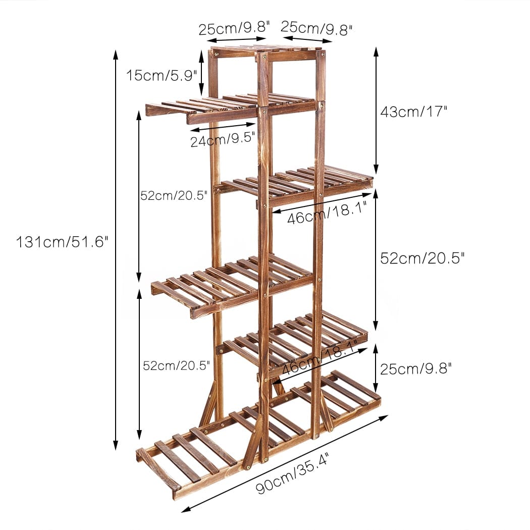 tall wooden plant stand