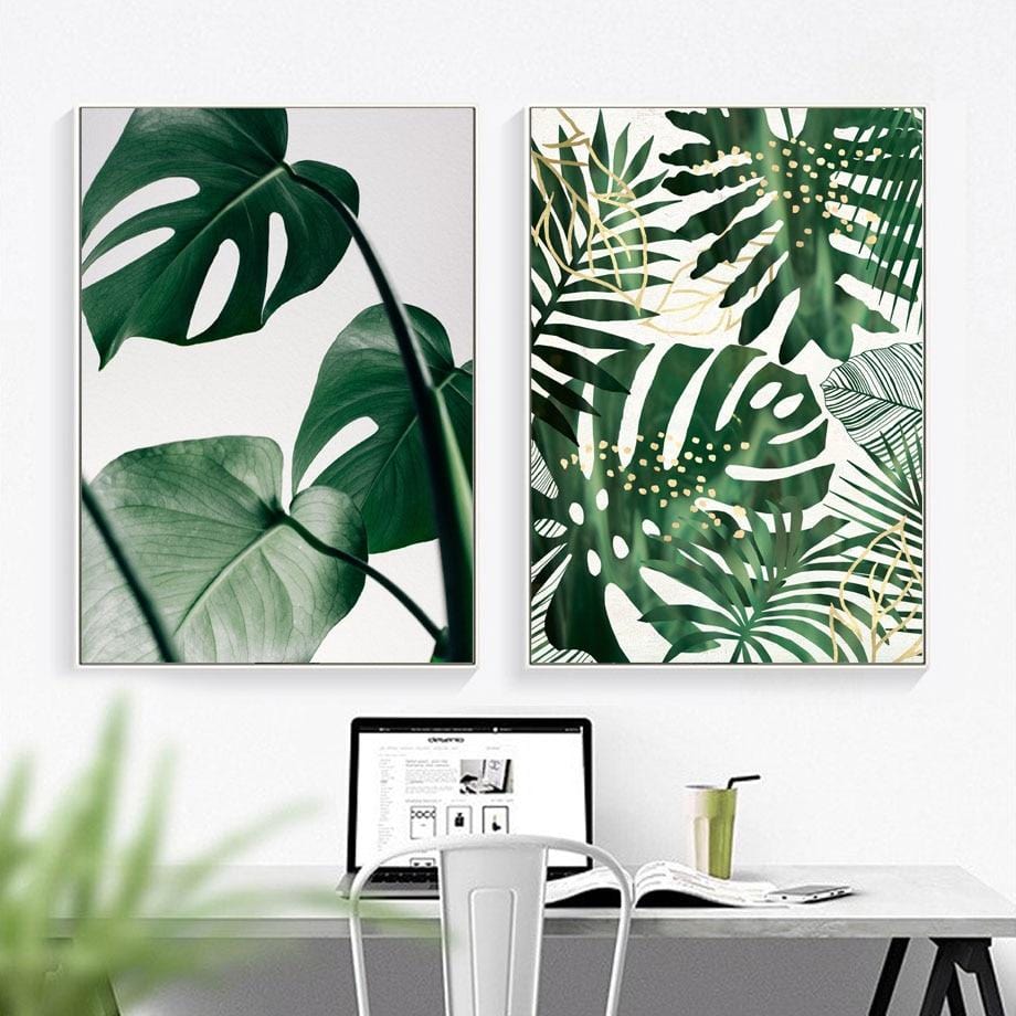 Green Leaf Canvas Painting