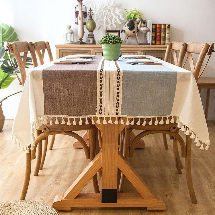 Plaid Tassel Tablecloth - Decorstly