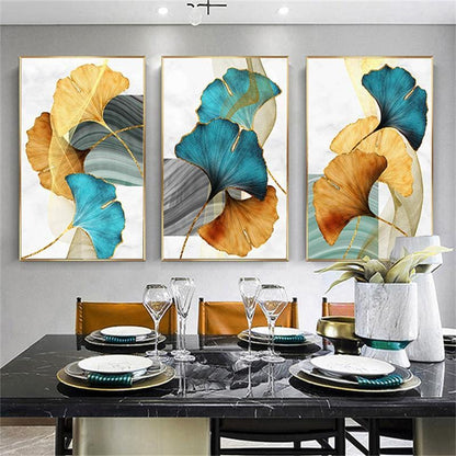 blue green wall art for dining room