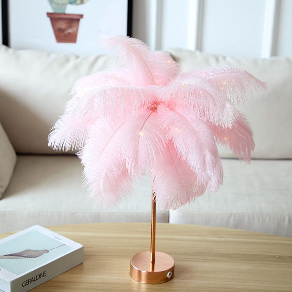 Ostrich Feather Lamp table decor
