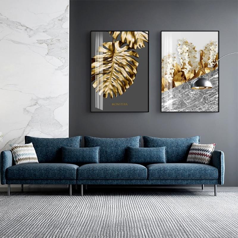 gold painting on canvas