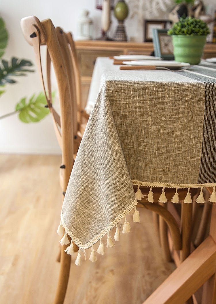 Plaid Tassel Tablecloth - Decorstly