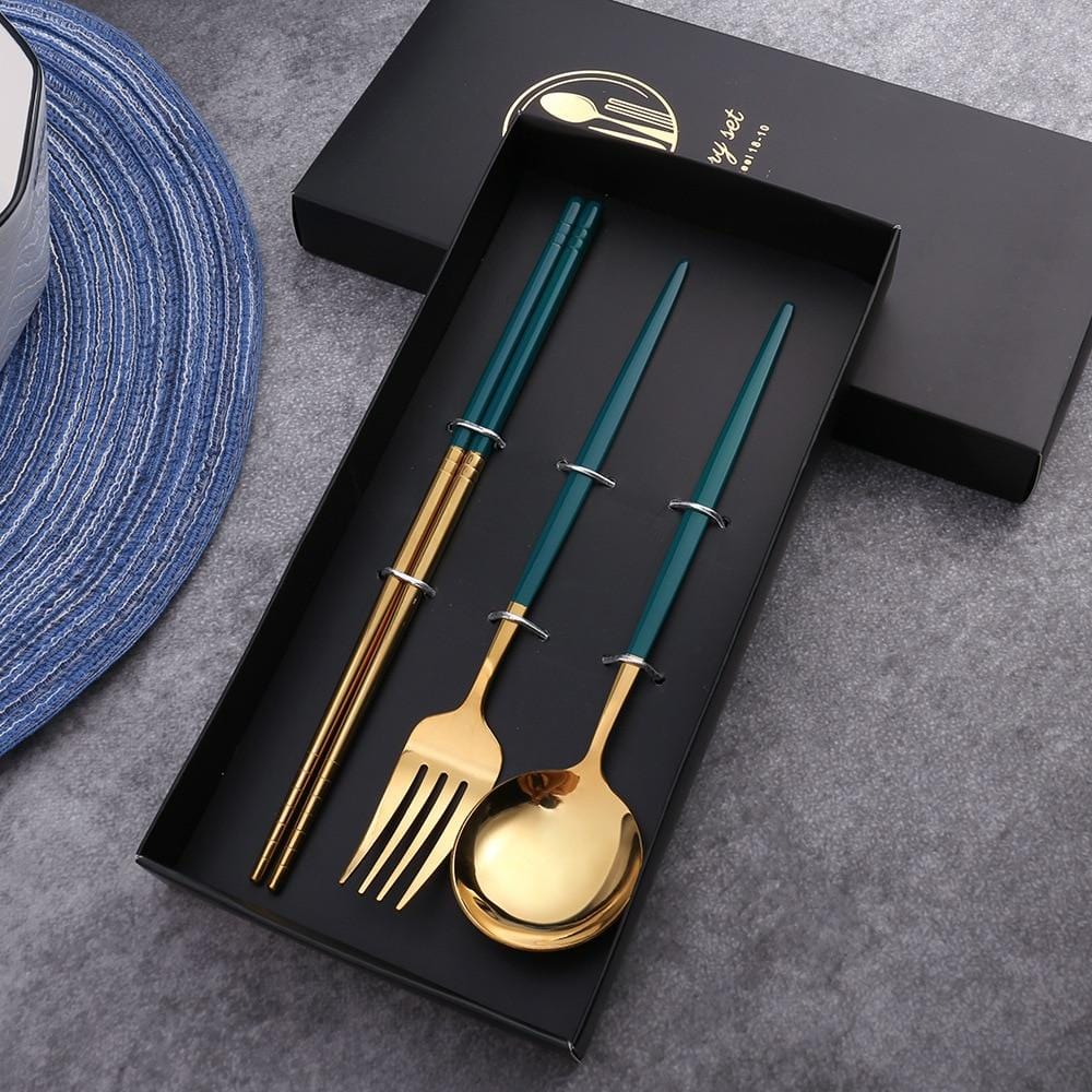 Stainless Steel Spoon Fork Chopsticks - Decorstly