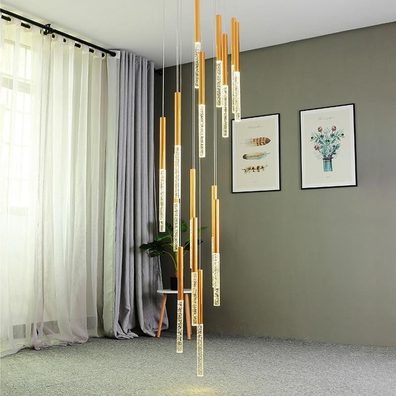 Golden Staircase Led Chandelier - Decorstly