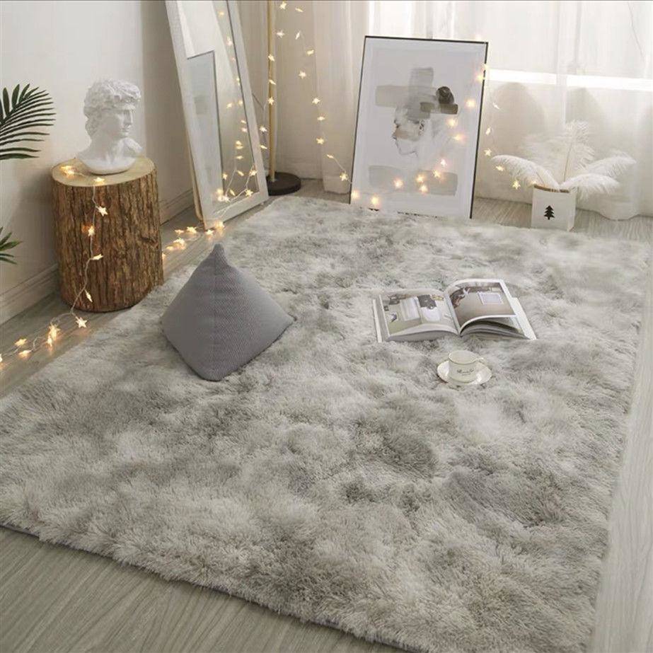 Grey Fluffy Carpet Rugs grey