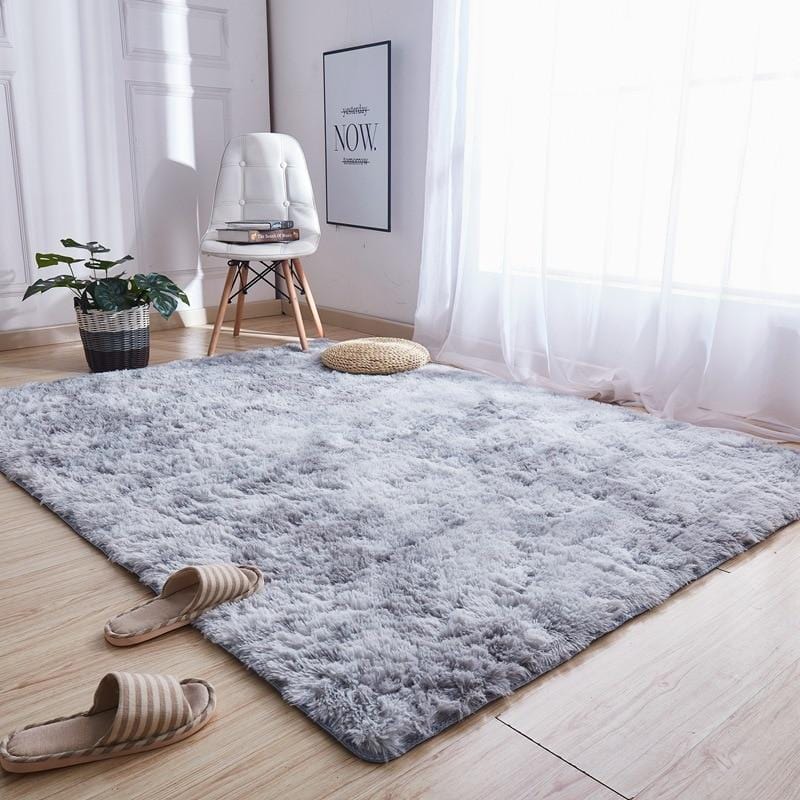 Grey Fluffy Carpet Rugs 