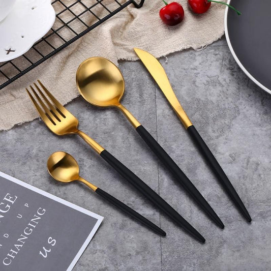 black flatware sets