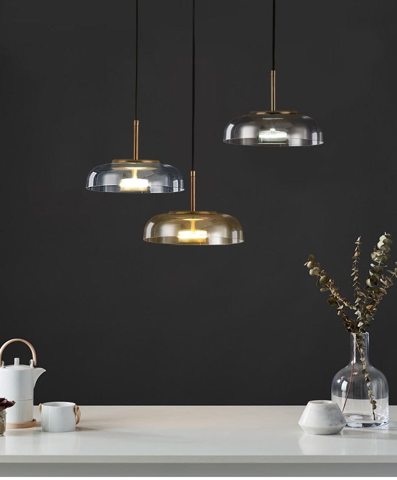 Smoked Glass Pendant Light for dining table
