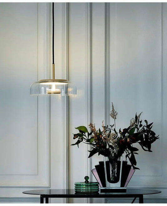 vintage amber glass hanging lamp