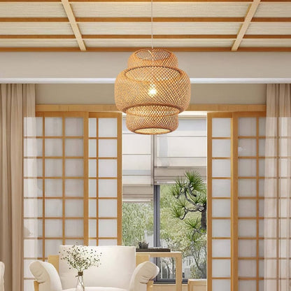 bamboo wood bead chandelier for home decor
