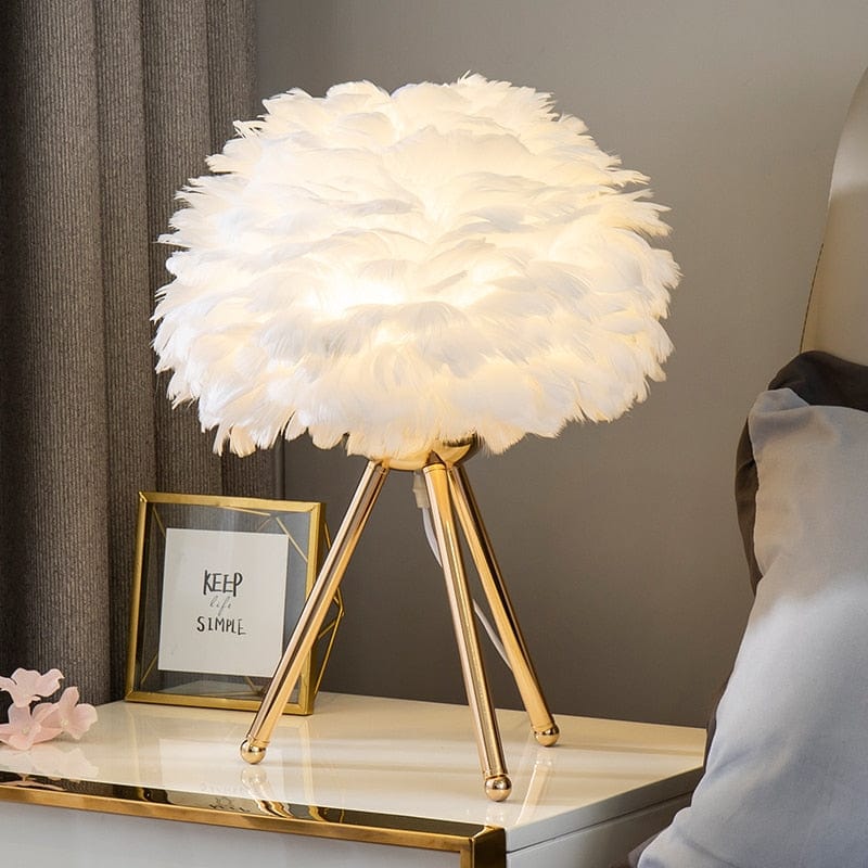 White Goose Feather Lamp