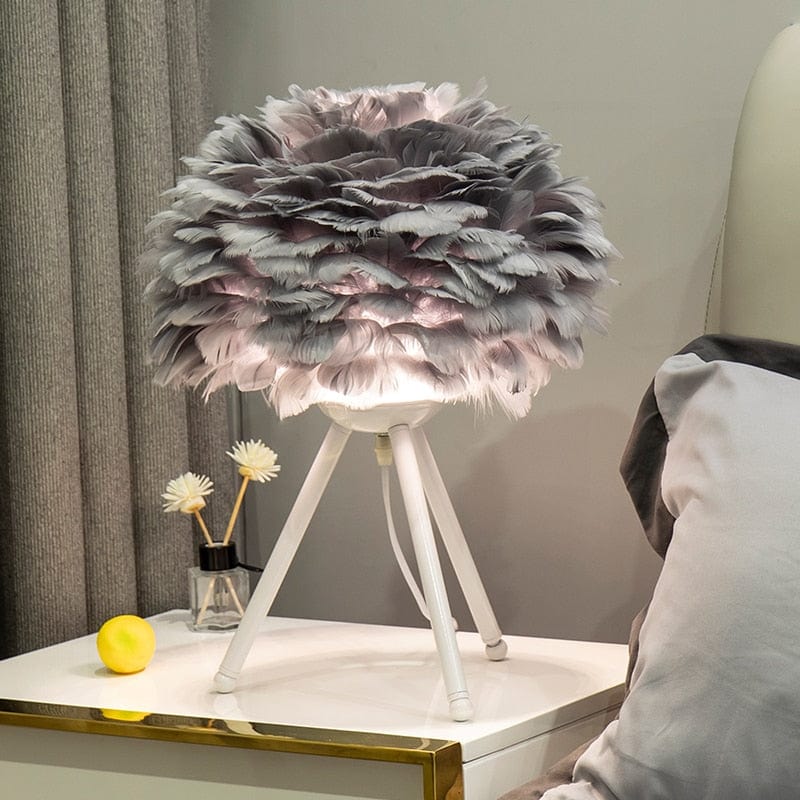 grey Goose Feather Lamp