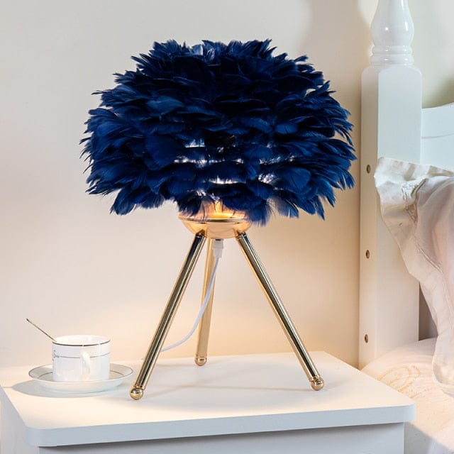 Blue Goose Feather Lamp