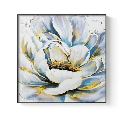 White Golden Flower Canvas