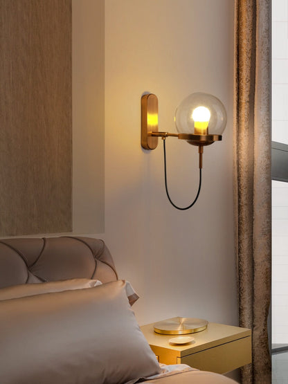 bedroom glass globe wall sconce
