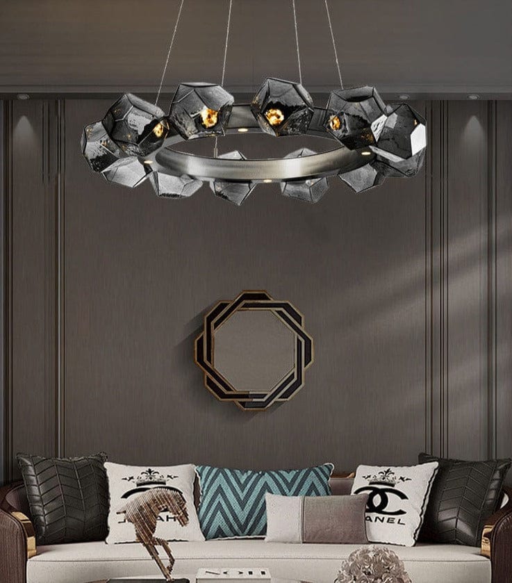 black Glass Chandelier