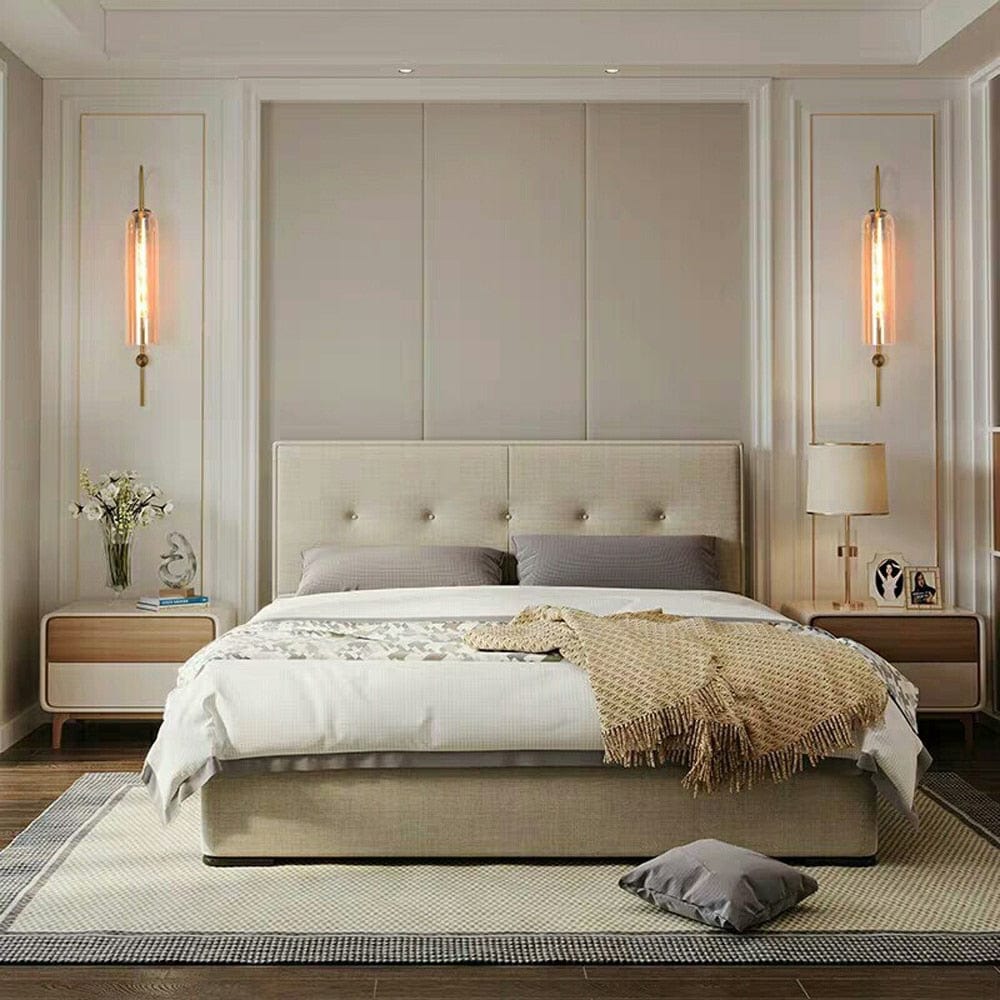 Brass Glass Wall Sconce for bedroom 